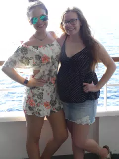 Emily & Madeline on the Ferry from Santorini to Crete