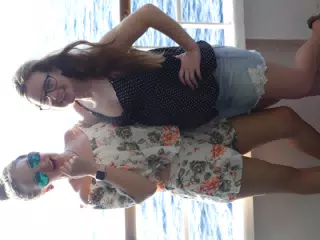 Emily & Madeline on the Ferry from Santorini to Crete