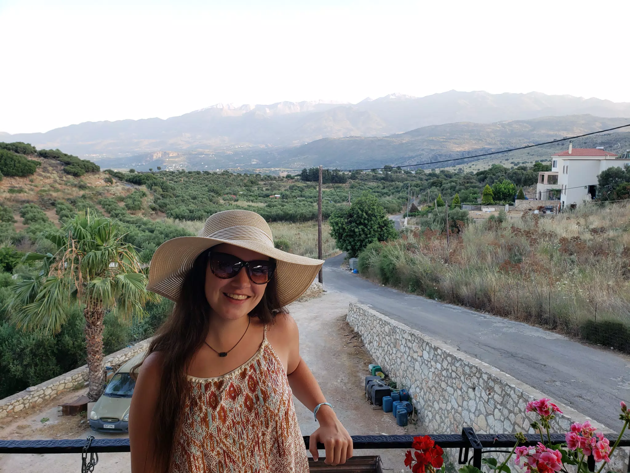 Emily at the Cretan Corner in Aptera