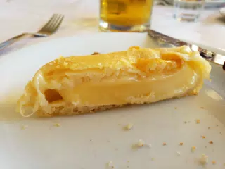 Closeup of Fried Cheese at the Cretan Corner in Aptera