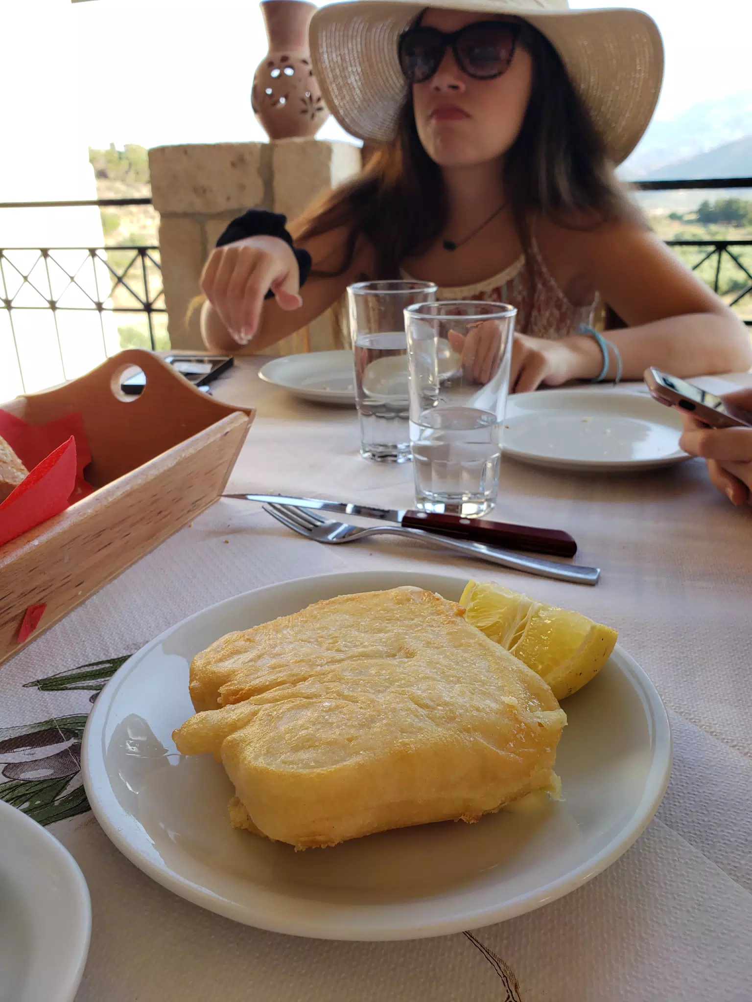 Fried Cheese at the Cretan Corner in Aptera