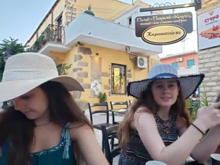 Grice Girls Ordering Crepes