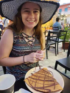Madeline with a Chocolate Crepe