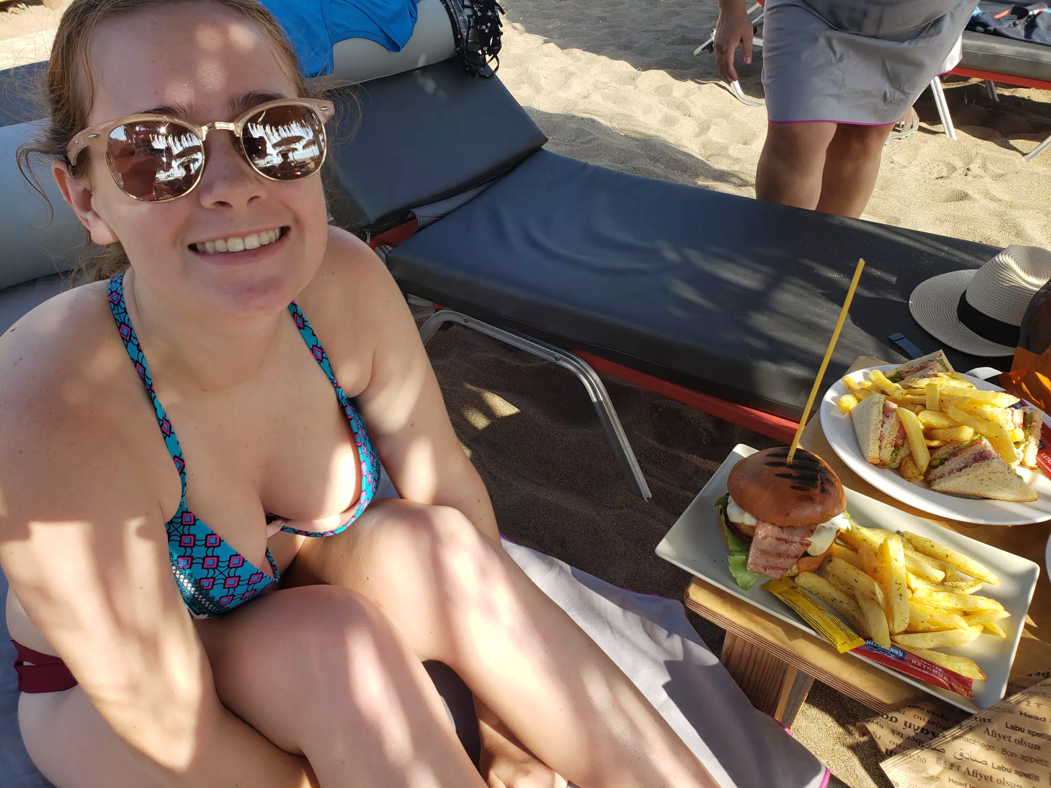 Madeline with Lunch on the Beach on Crete