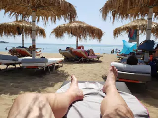 Me Laying Out on Beach at Paleochora