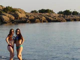 Grice Sisters Posing on Beach
