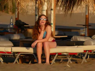 Madeline on Palaiochora Beach