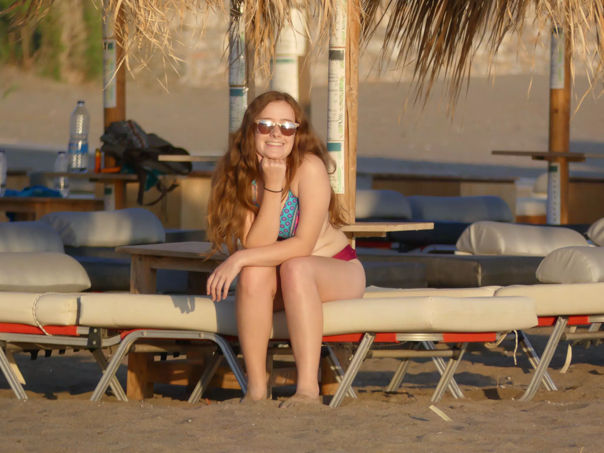 Madeline Relaxing on Palaiochora Beach