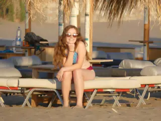 Madeline Smiling on Beach