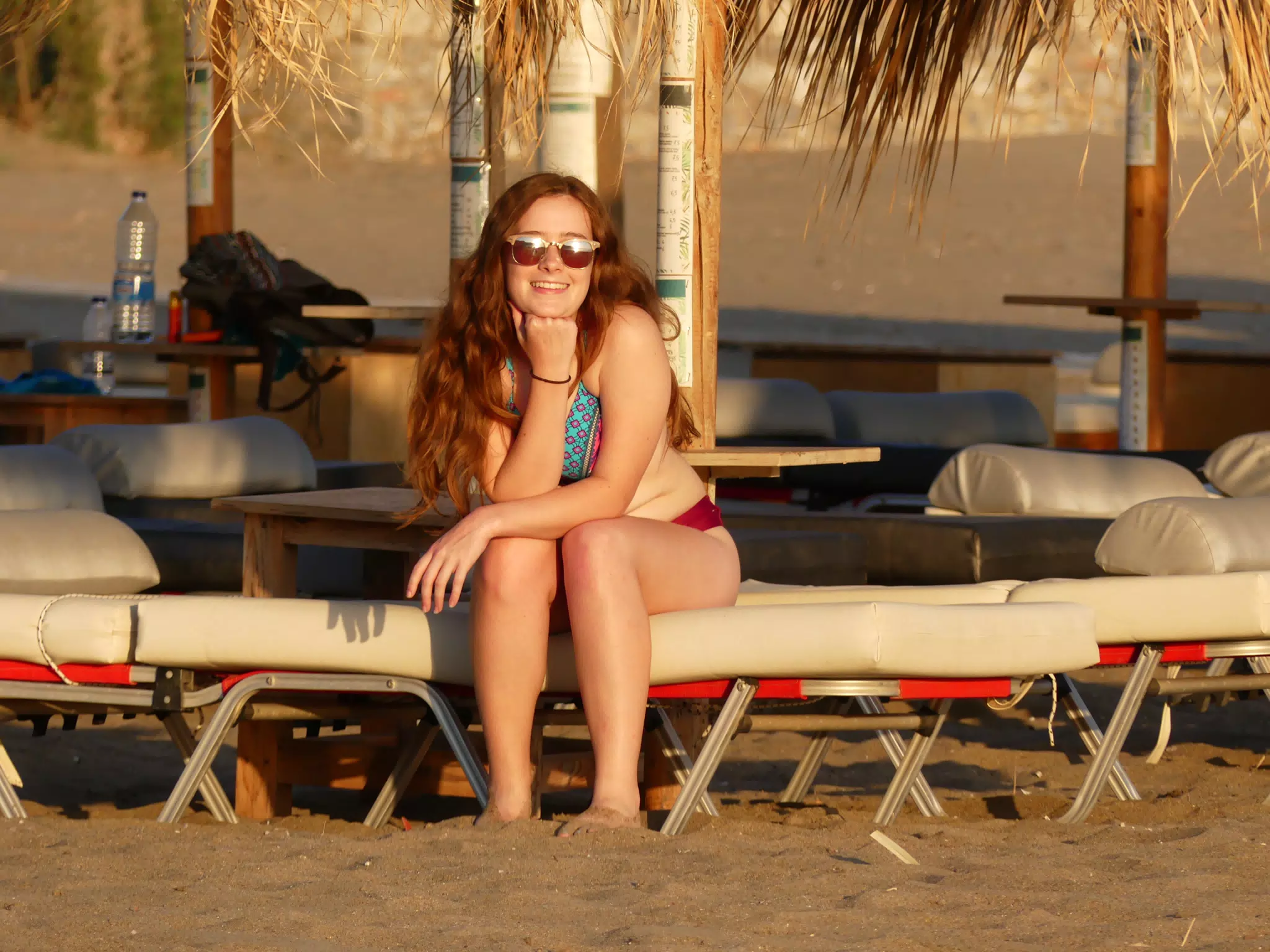 Smiling Madeline on Greek Beach
