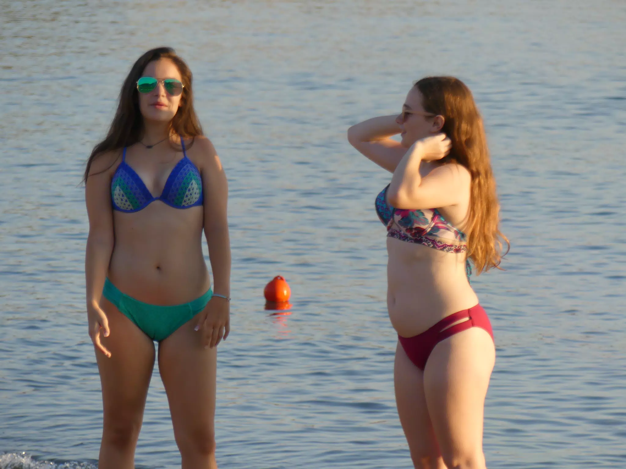 Emily & Madeline on Palaiochora Beach at Sunset