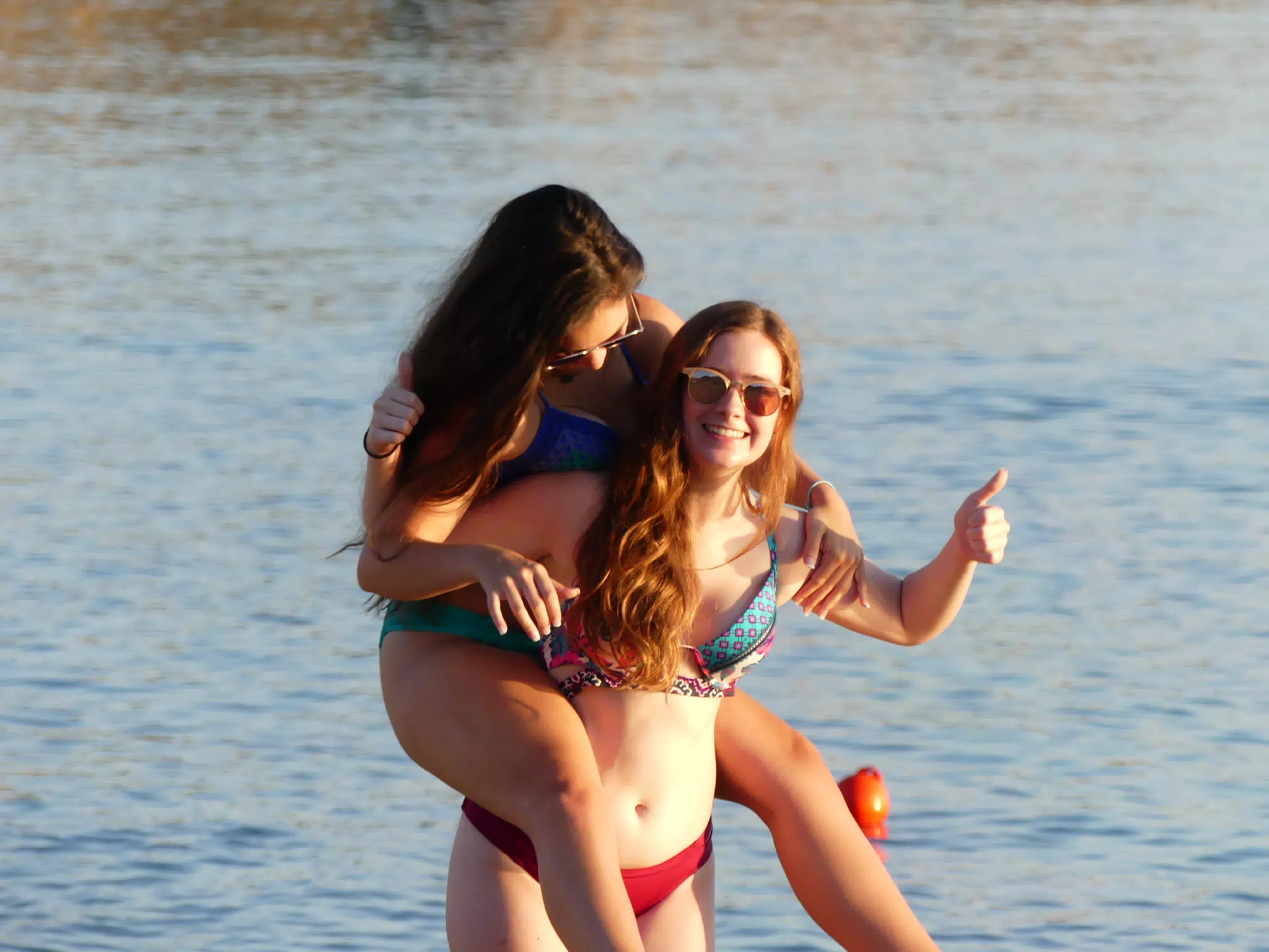 Emily on Madeline on Beach