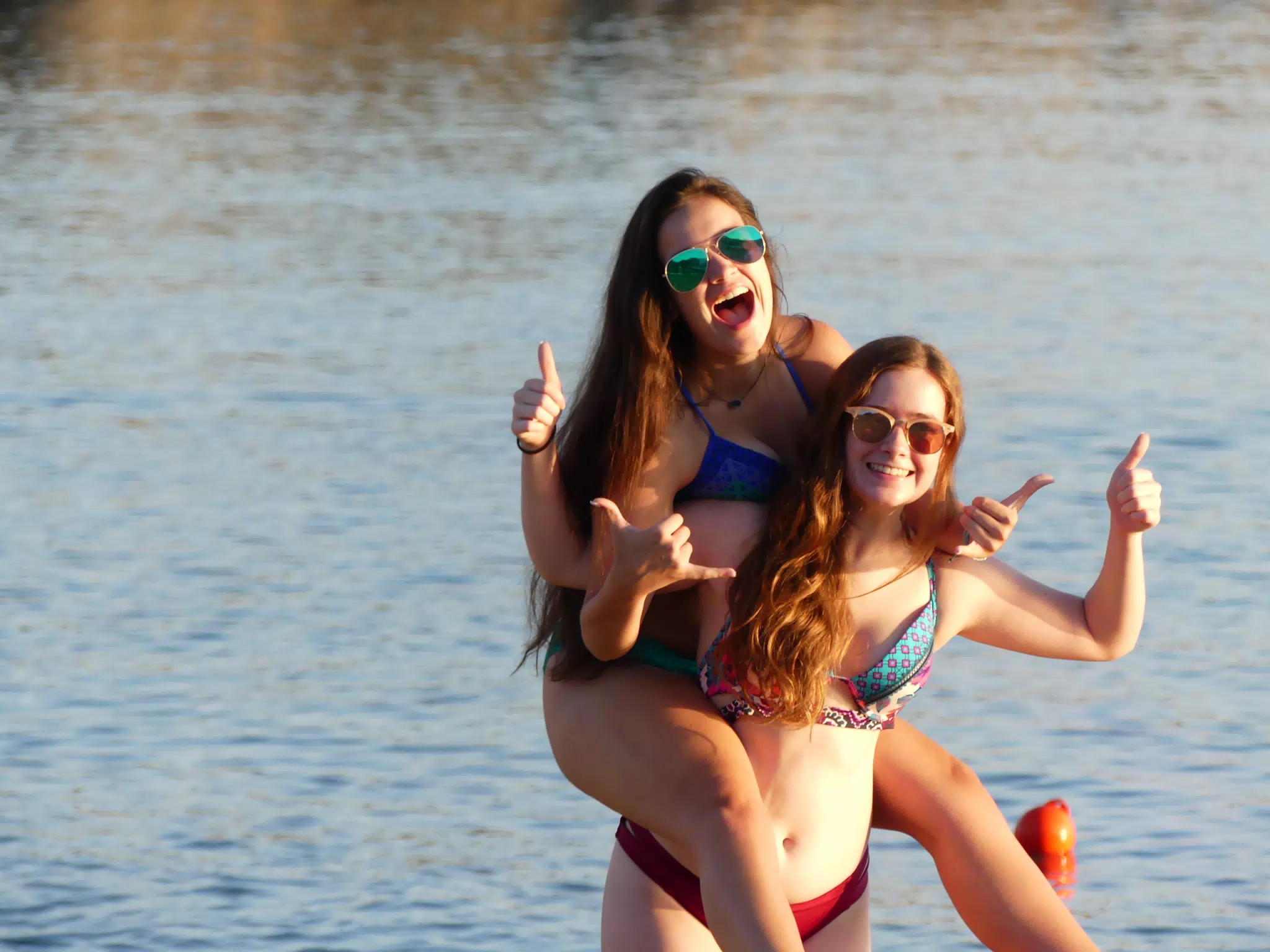 Emily & Madeline on Palaiochora Beach, Crete