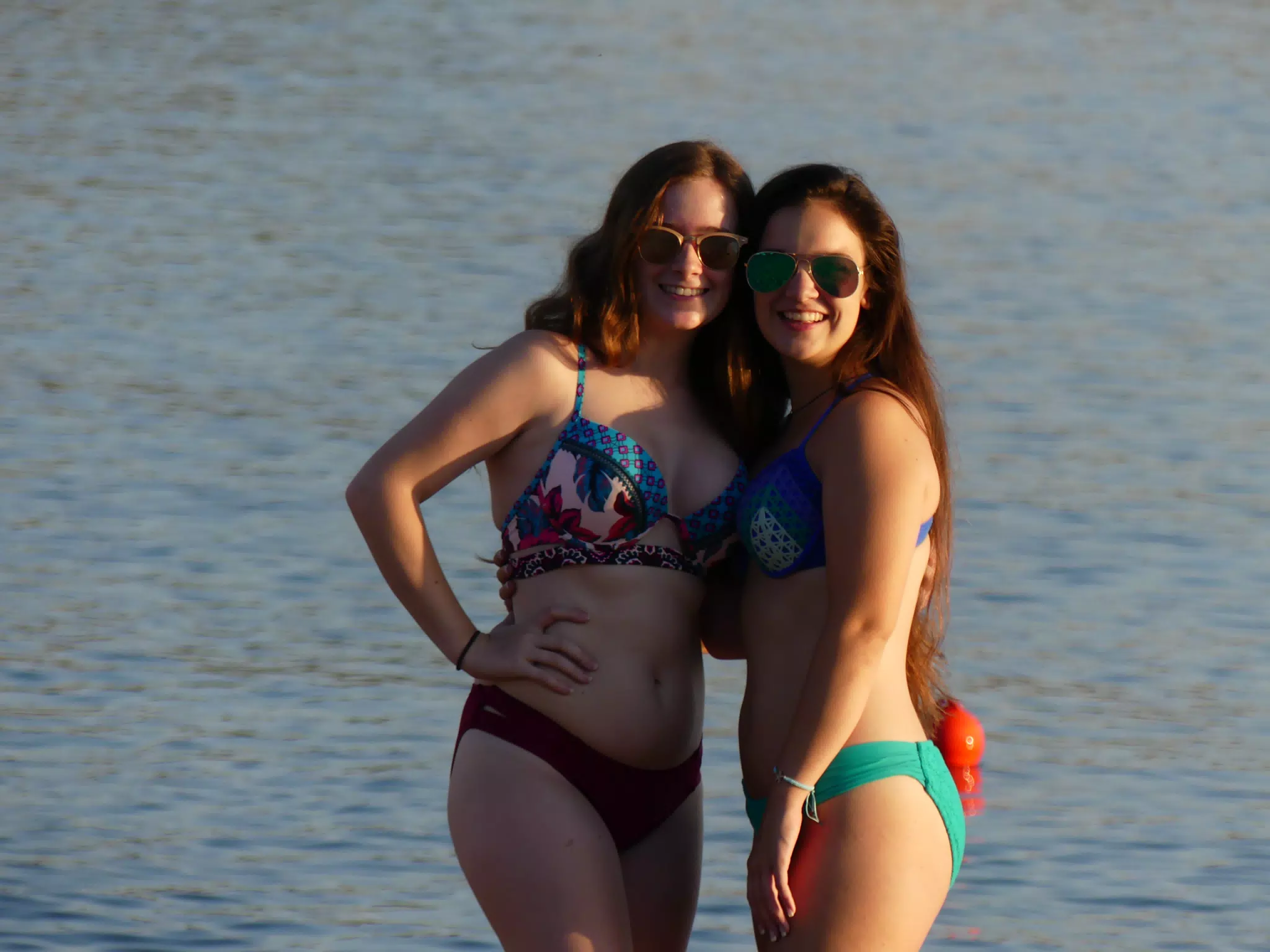 Sisters in Sunset on Palaiochora Beach, Greece