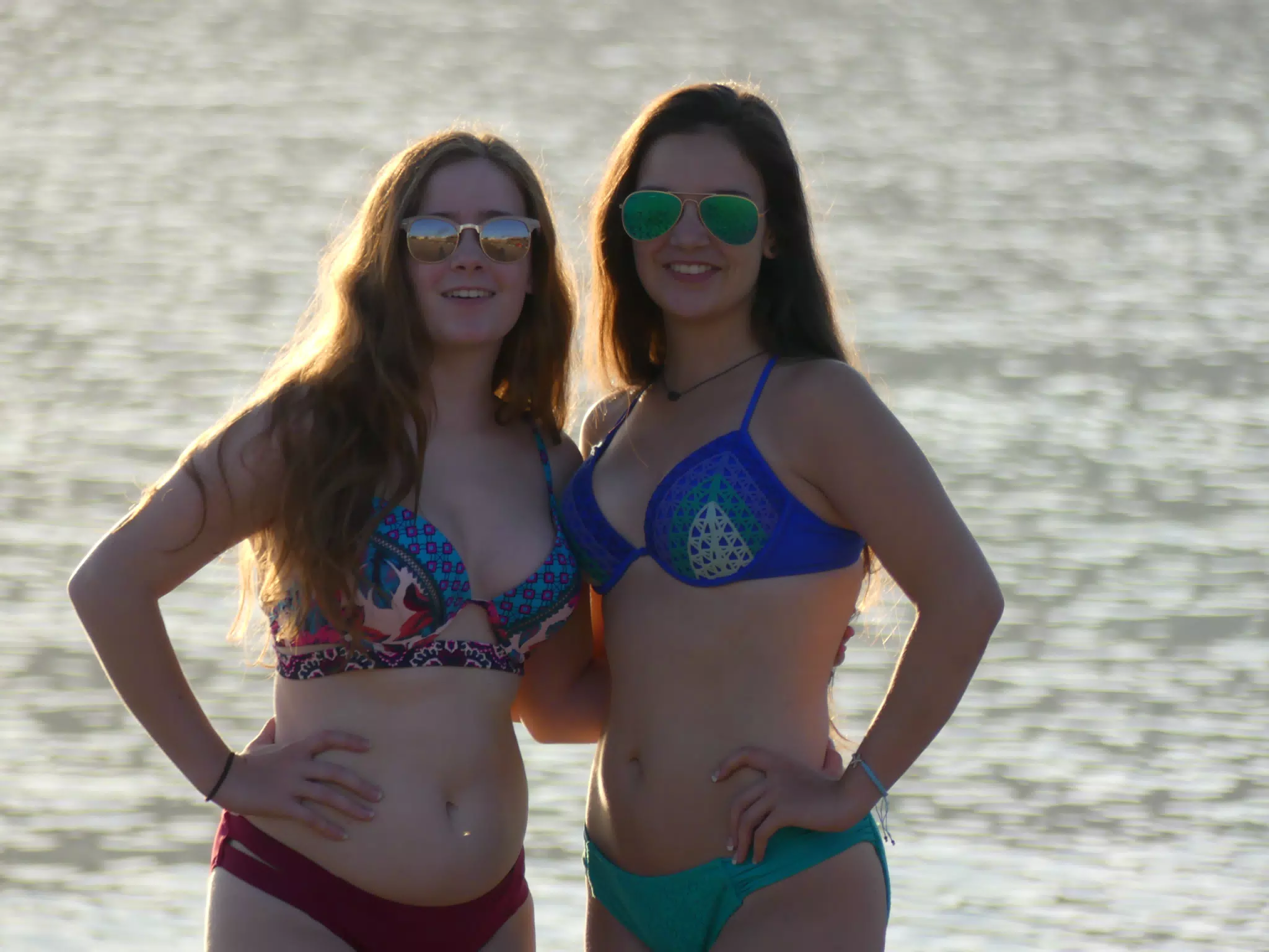 Grice Sisters on Greek Beach at Sunset