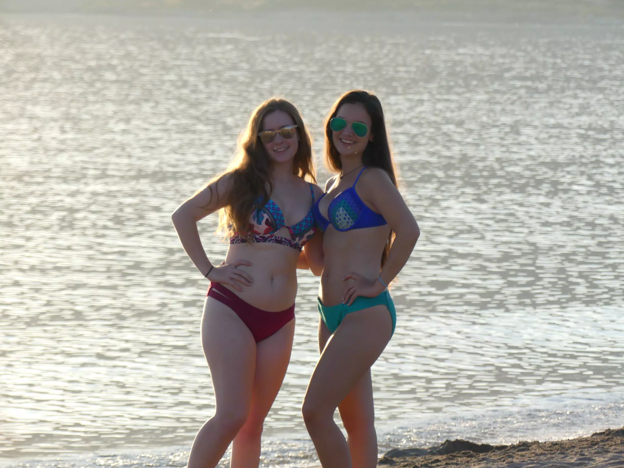Madeline & Emily on Palaiochora Beach, Greece