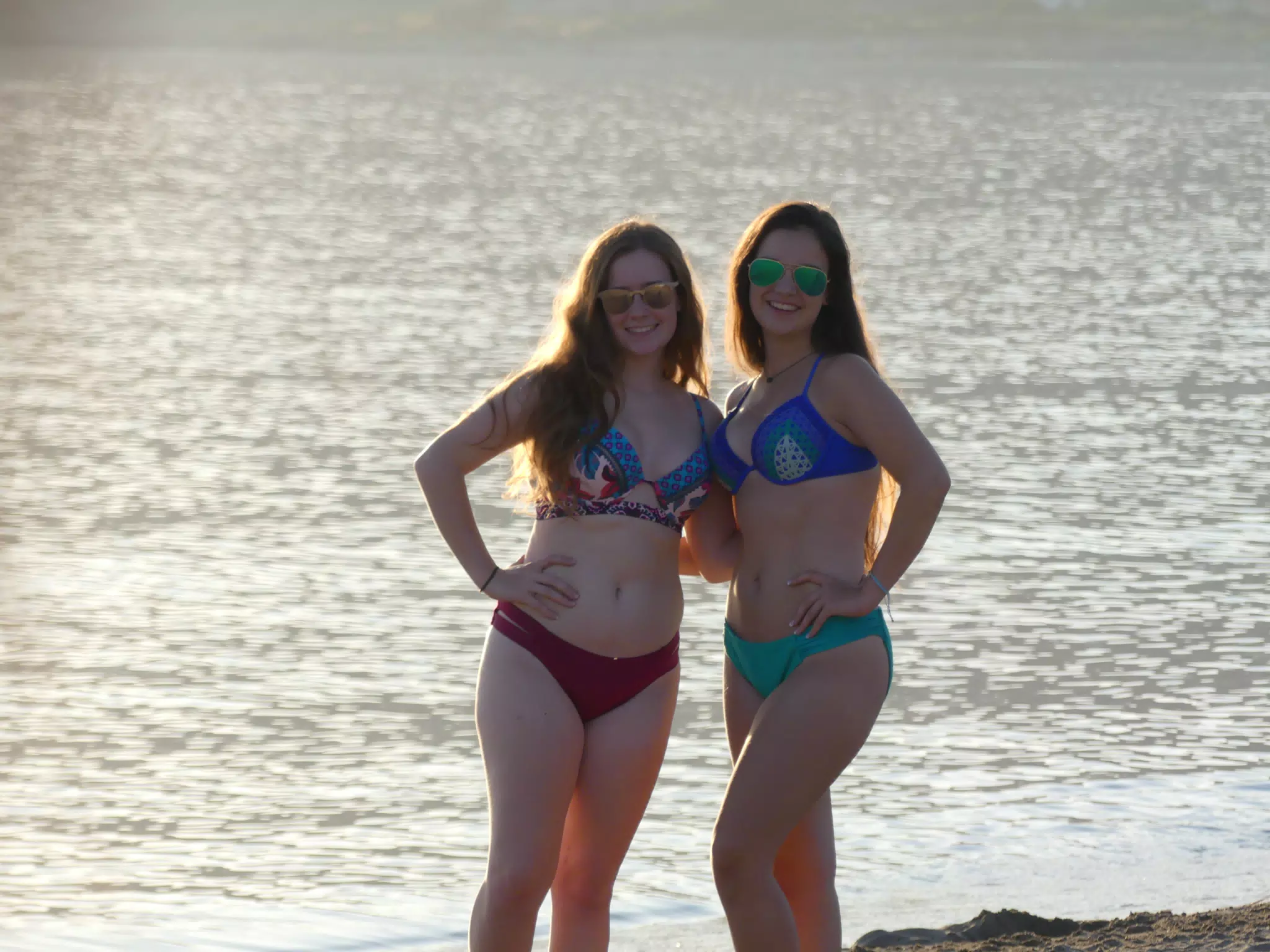 Madeline & Emily on Palaiochora Beach, Greece