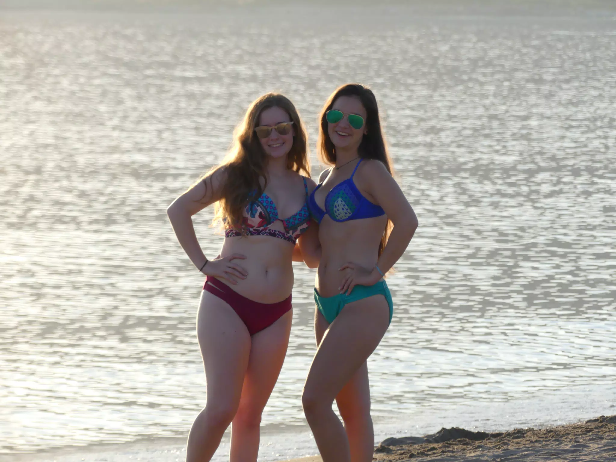 Madeline & Emily on Palaiochora Beach, Crete, Greece