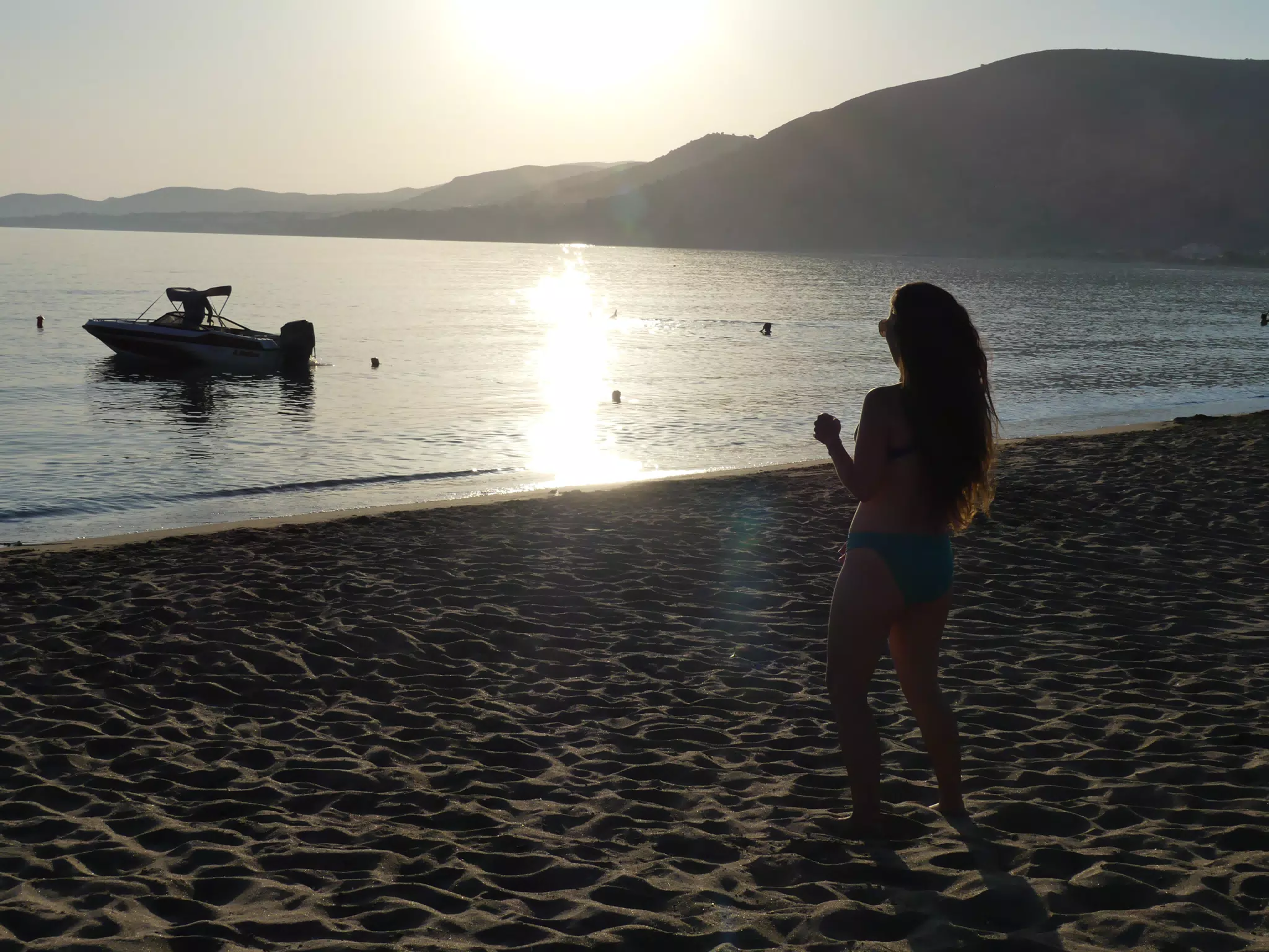 Emily Watching Sunset on Beach