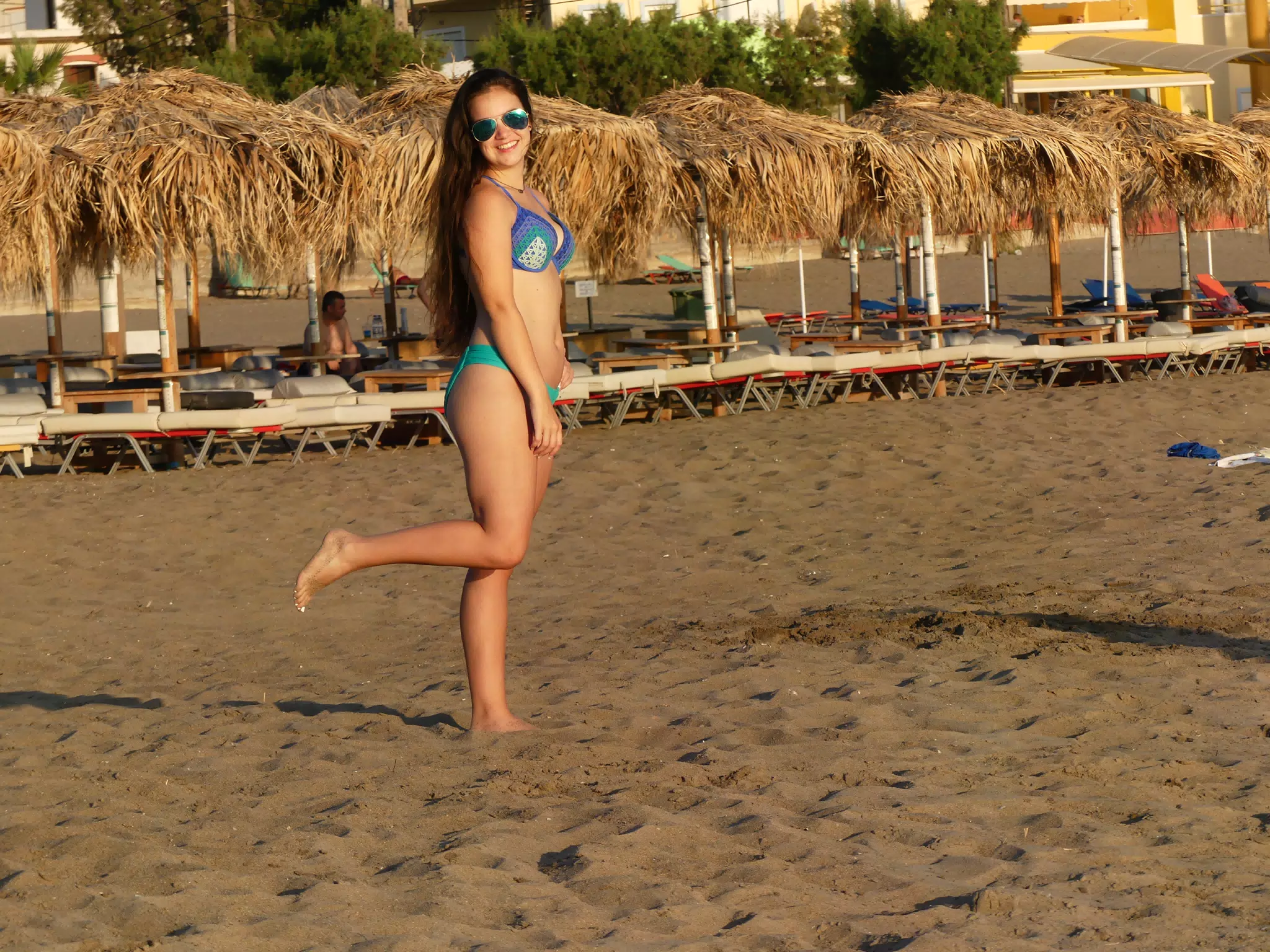 Emily Posing in Bathing Suit on Crete
