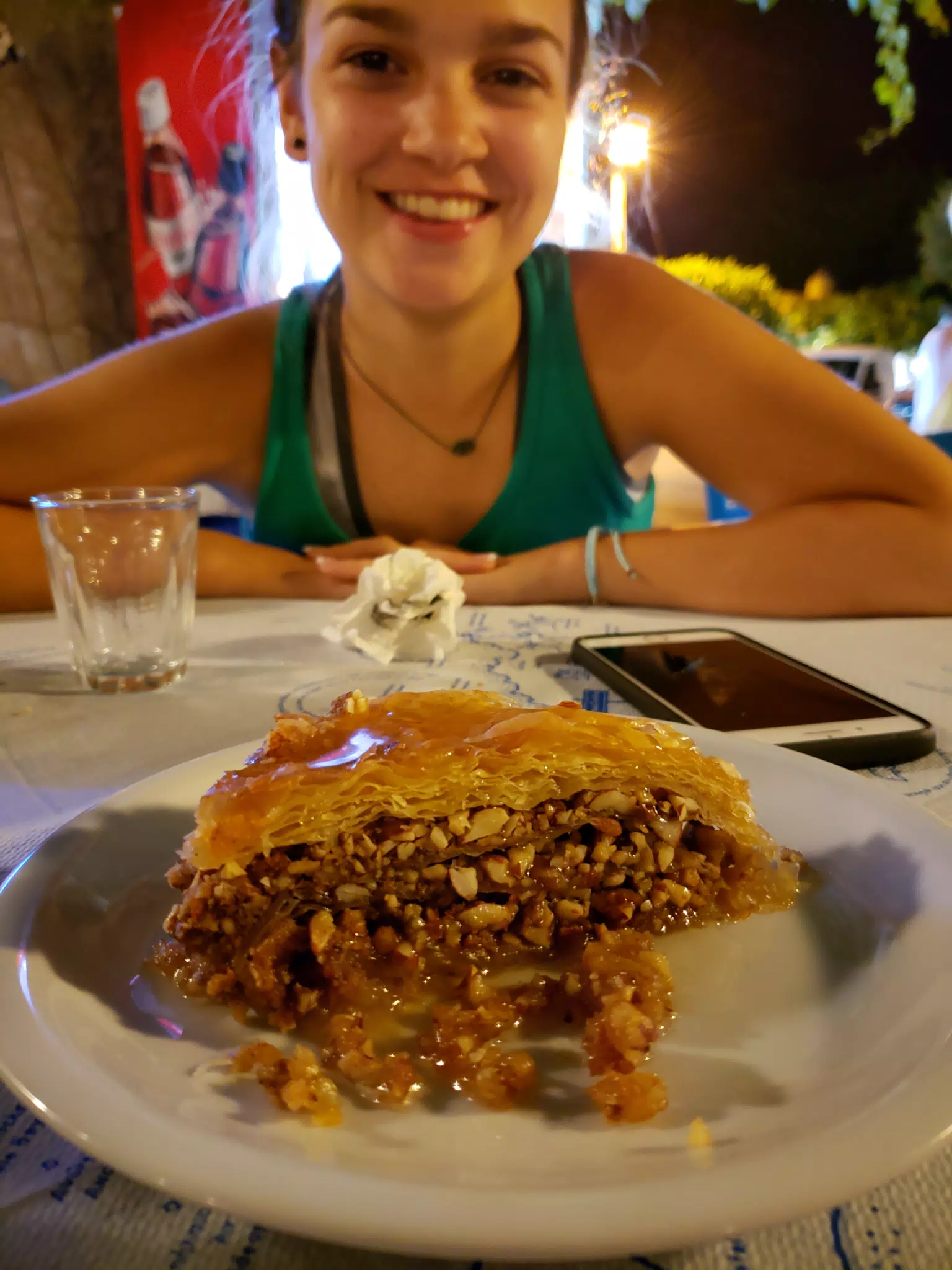 Emily with Baklava on Crete