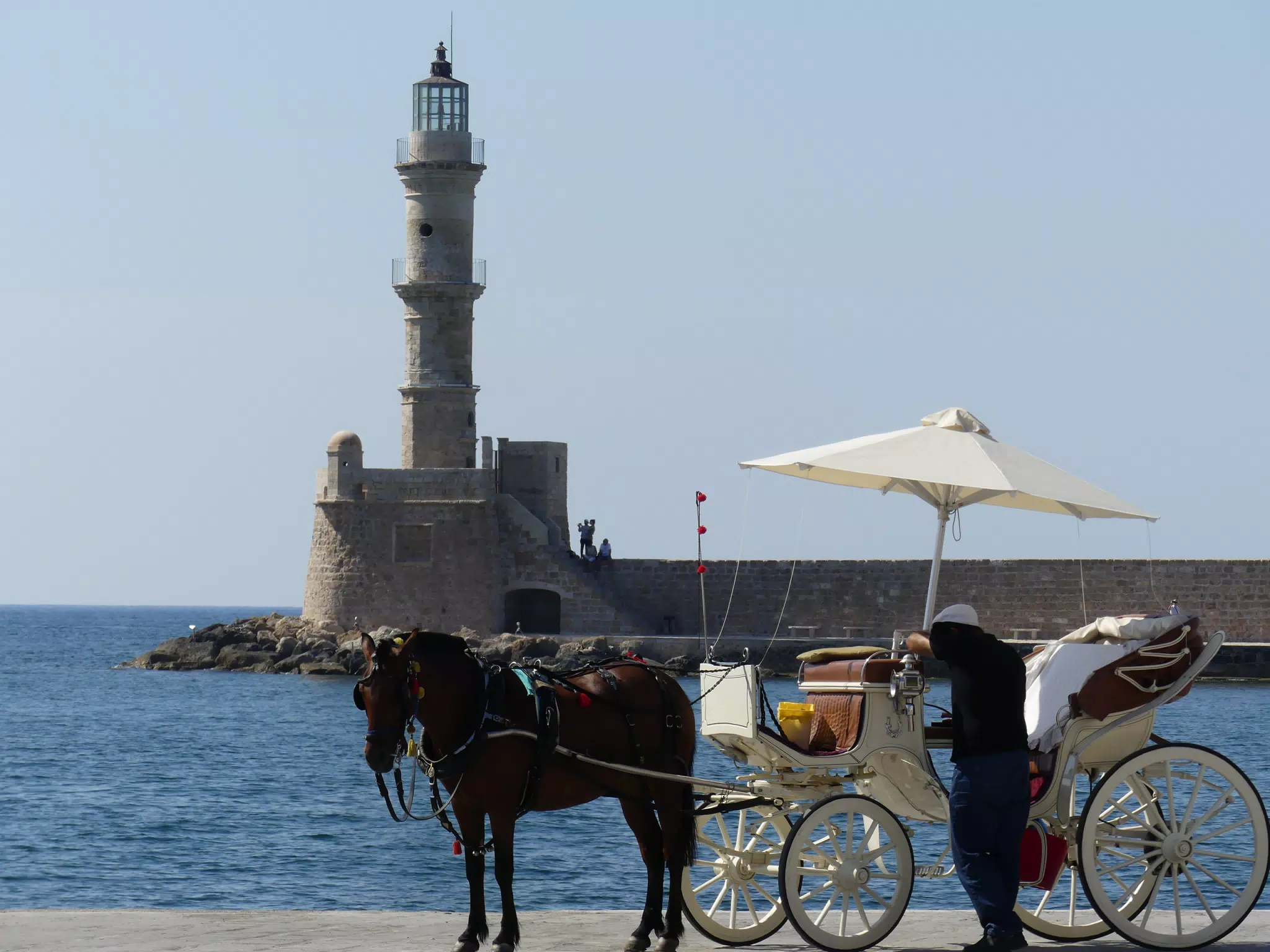Horse Drawn Carriage by the Venetian Lighthouse in Chania