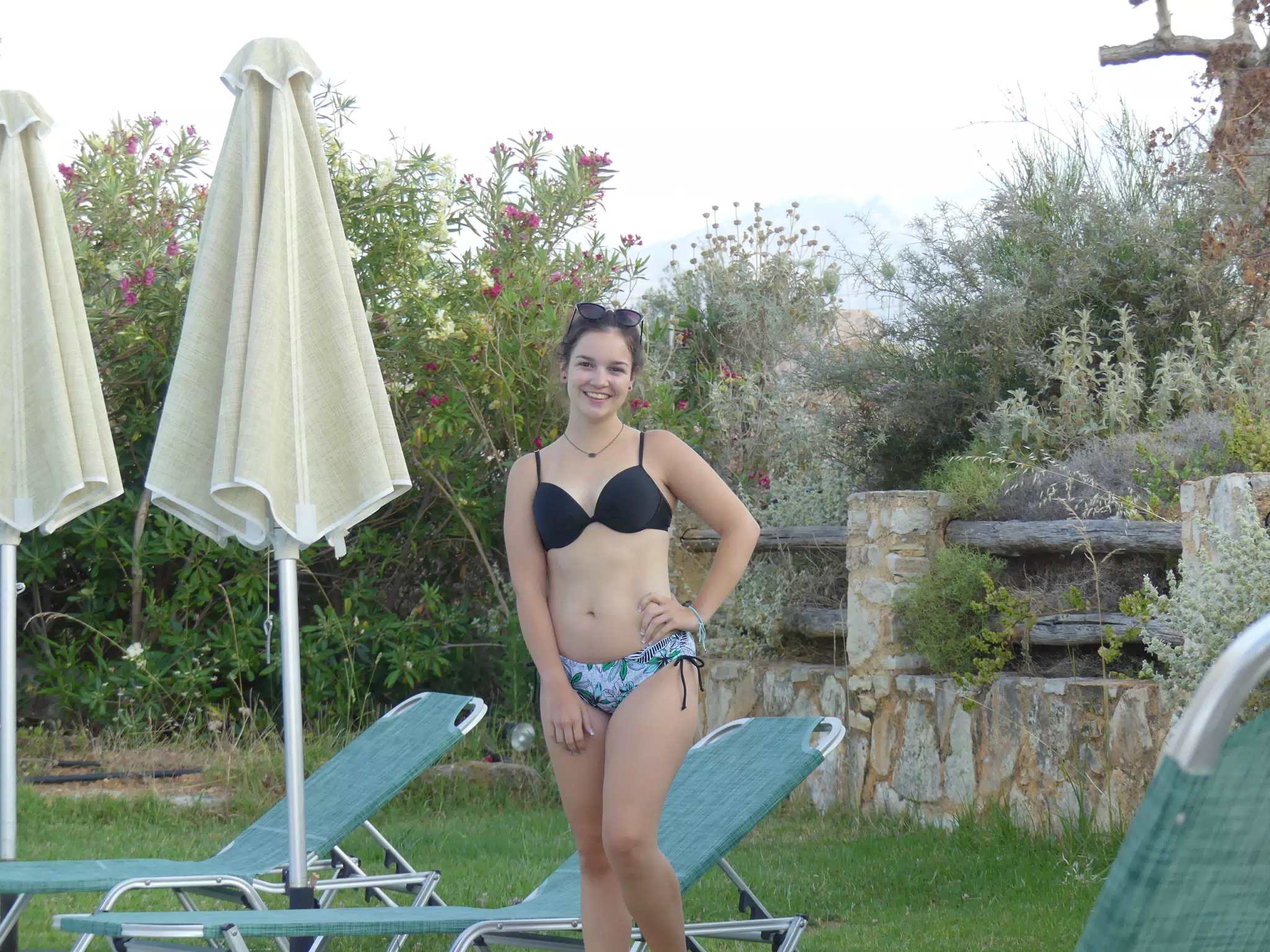 Girl by Swimming Pool in Aptera, Crete