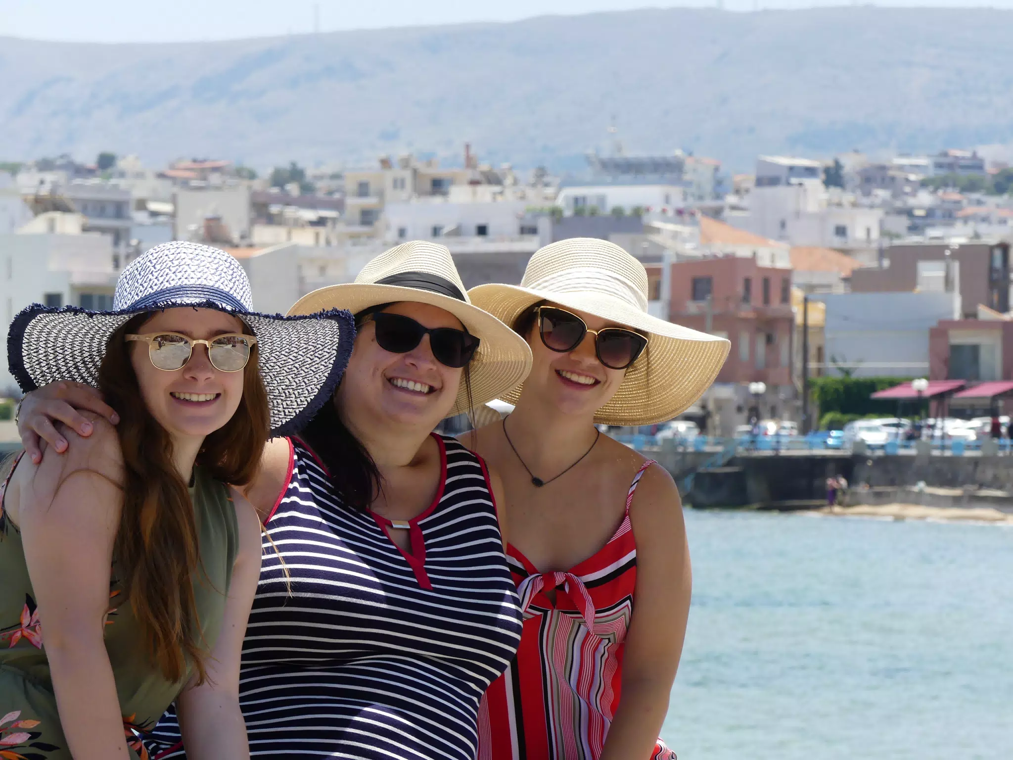 Chania Harbor and the Girls