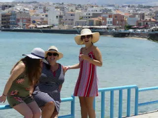 Madeline, Dominica & Emily on Chania Waterfront