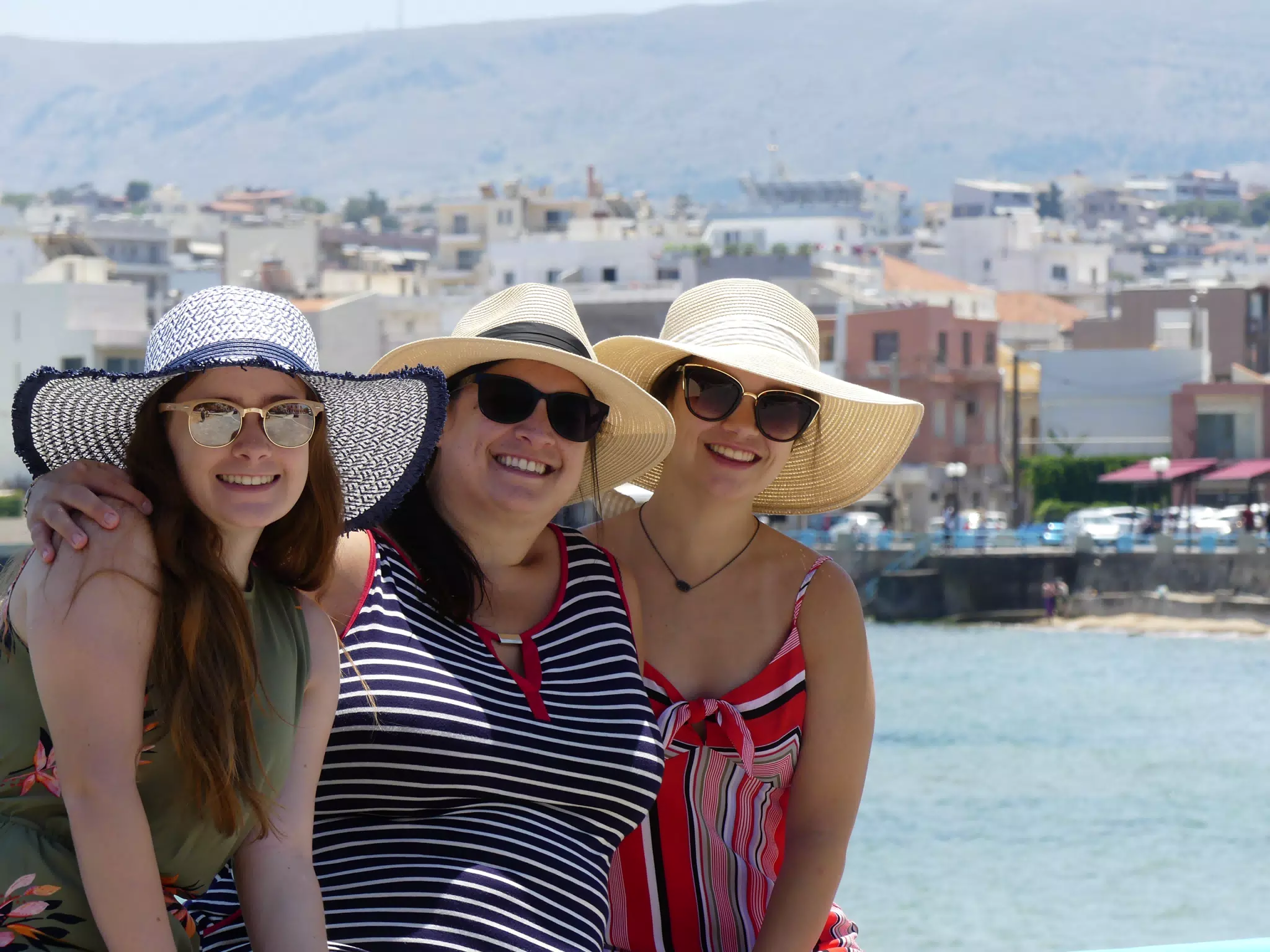 The Girls Posing Together in Chania