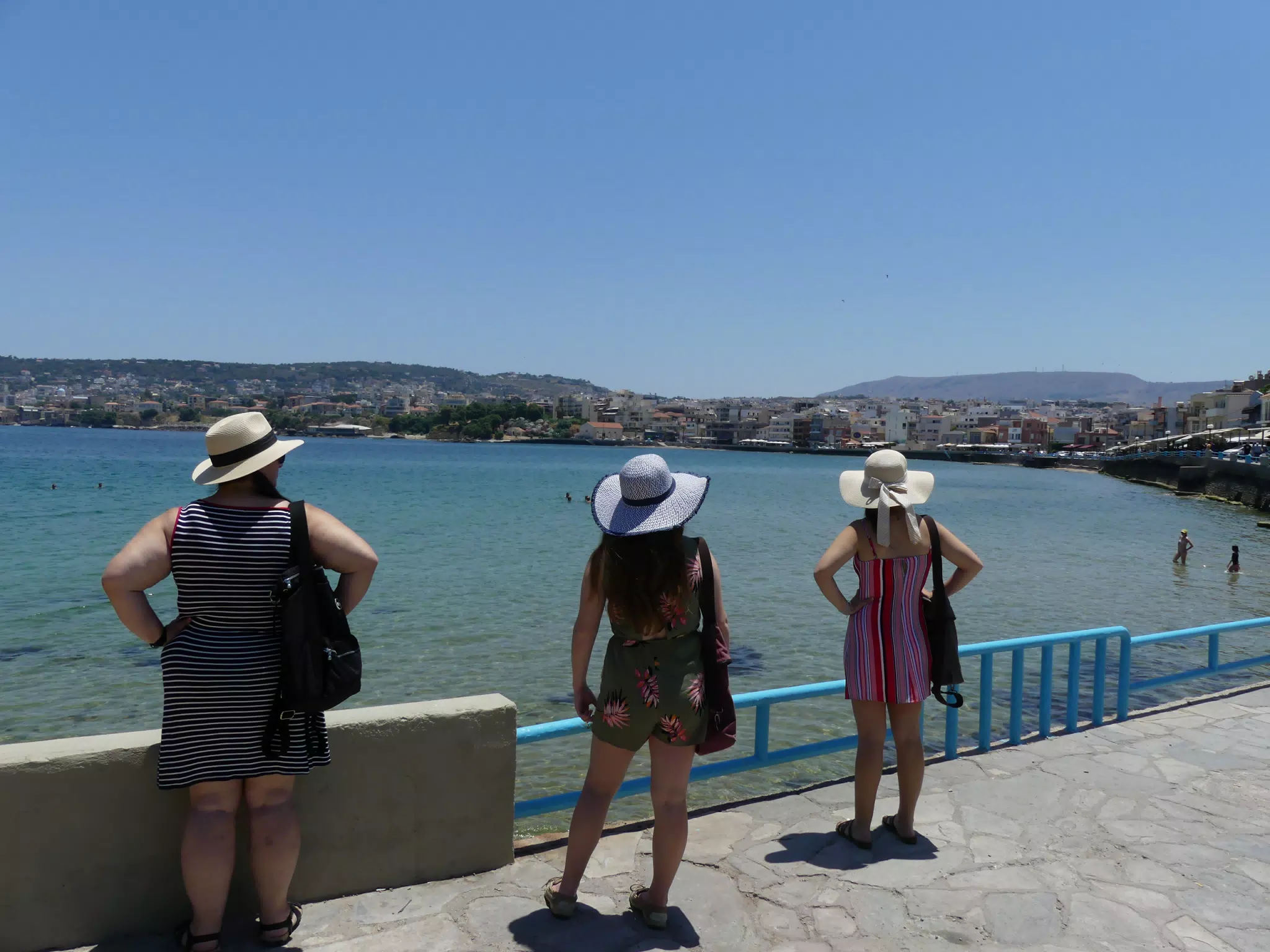 Dominica, Madeline & Emily Looking at Chania