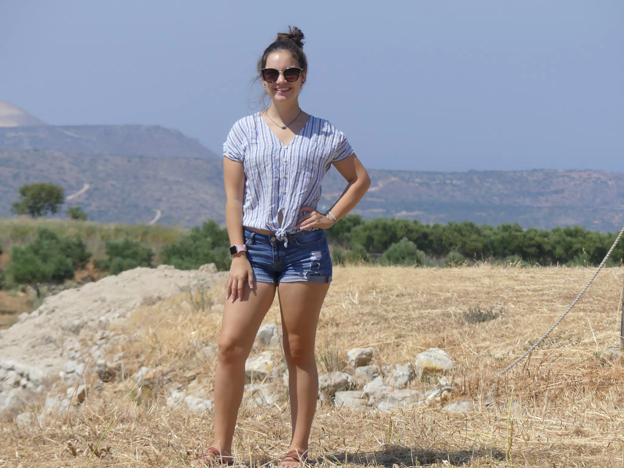 Emily Posing in Ancient Aptera, Crete