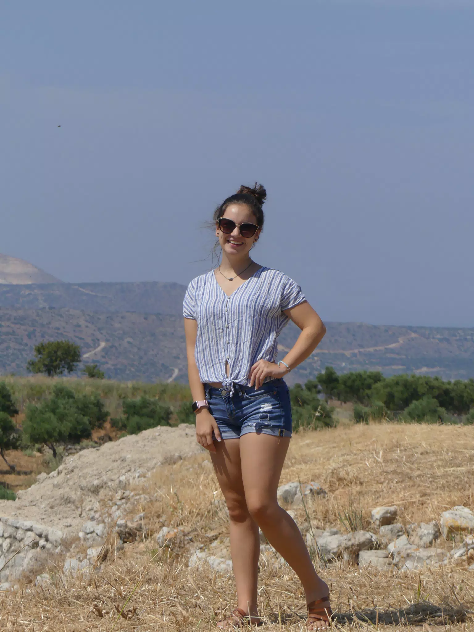 Emily Posing in Ancient Aptera, Crete