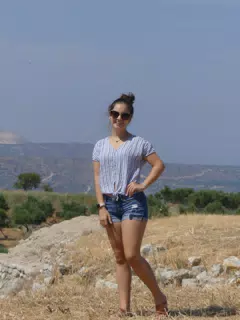 Emily Posing in Ancient Aptera, Crete