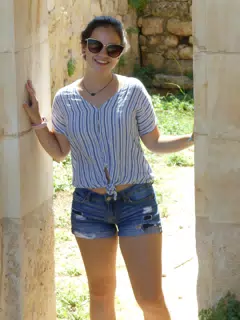 Emily Posing in a Doorway in Ancient Aptera