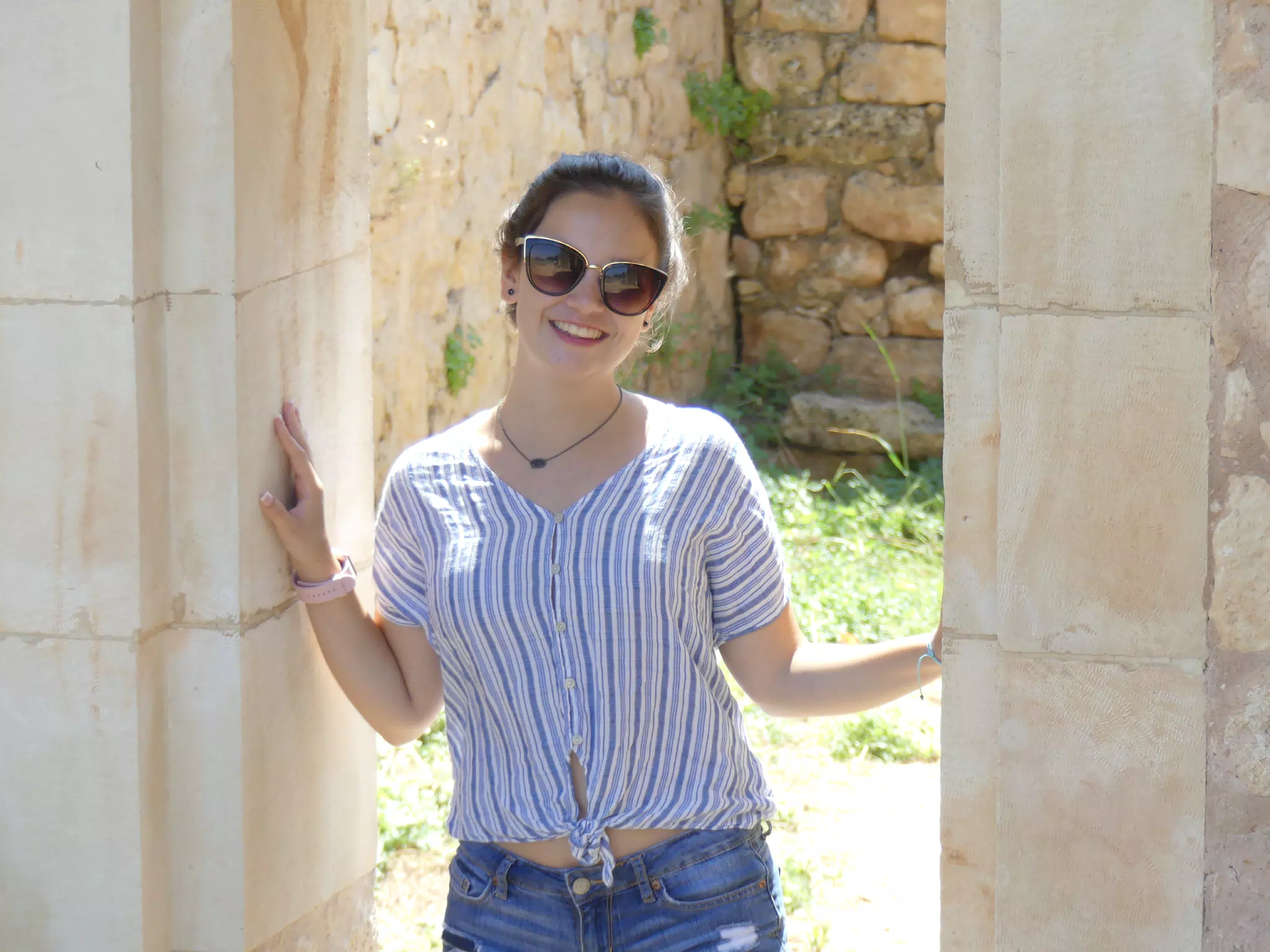 Emily Grice Posing in Ancient Aptera, Crete