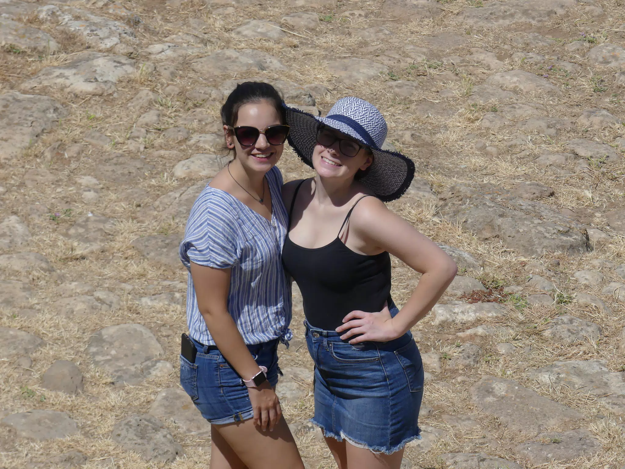 Emily & Madeline Posing in Ancient Aptera