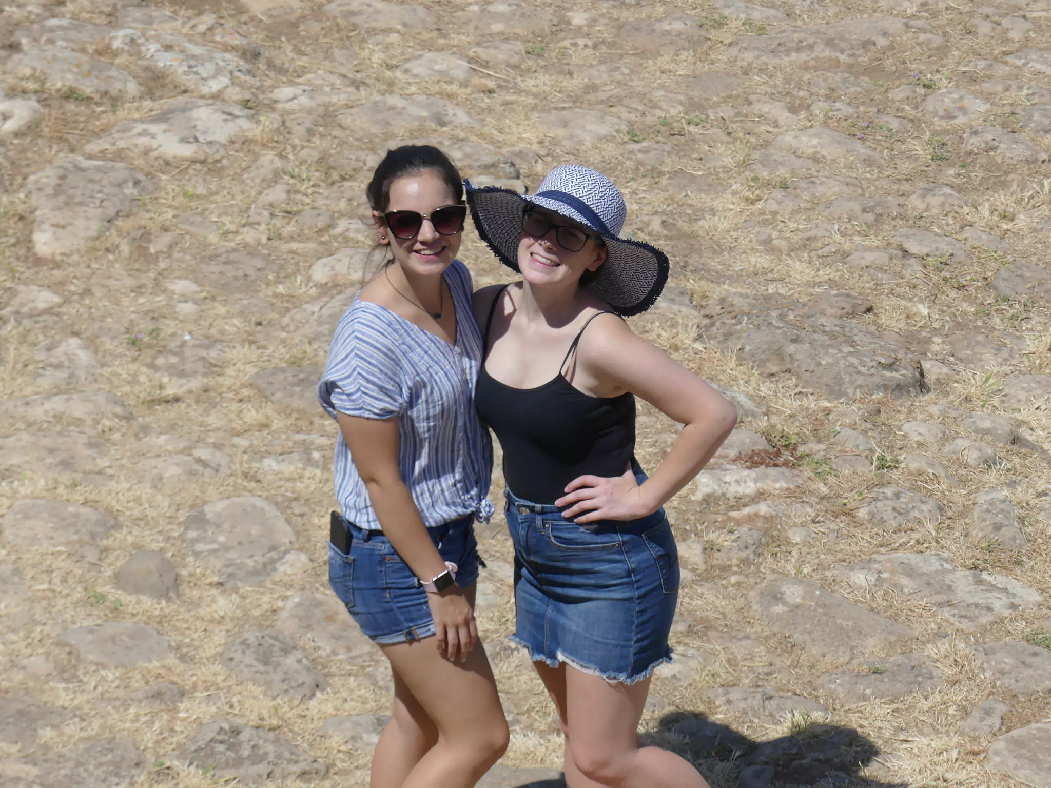 Emily & Madeline Posing in Ancient Aptera