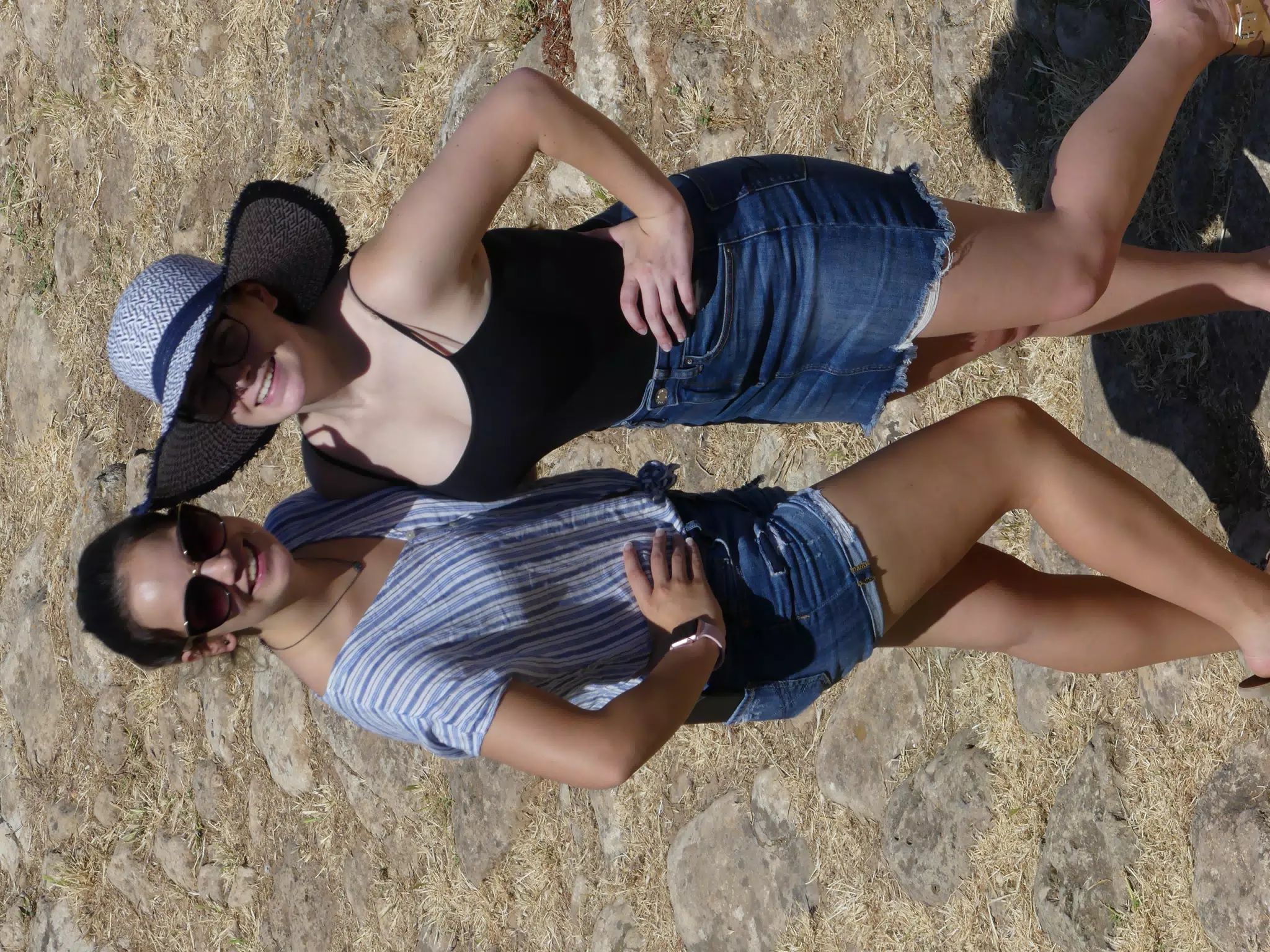 Emily & Madeline Posing in Ancient Aptera