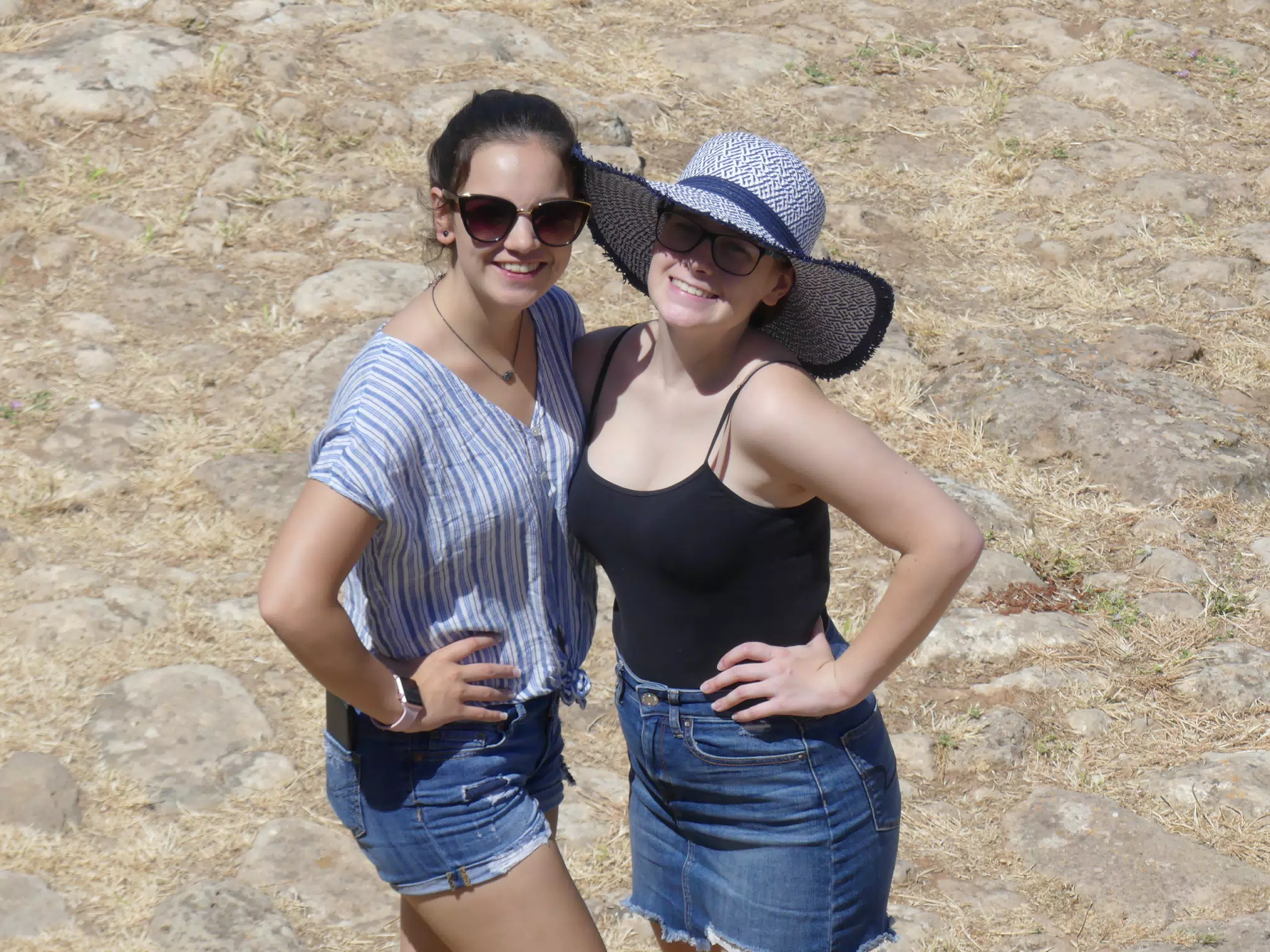 Emily & Madeline Posing in Ancient Aptera
