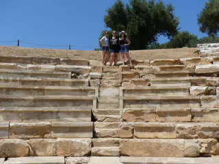 Emily, Dominica & Madeline in the Amphitheatre in Ancient Aptera