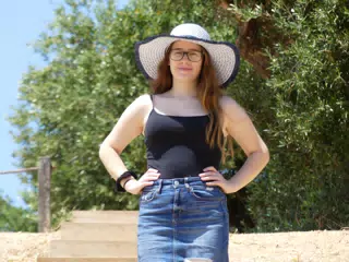 Madeline Posing at Amphitheatre at Ancient Aptera
