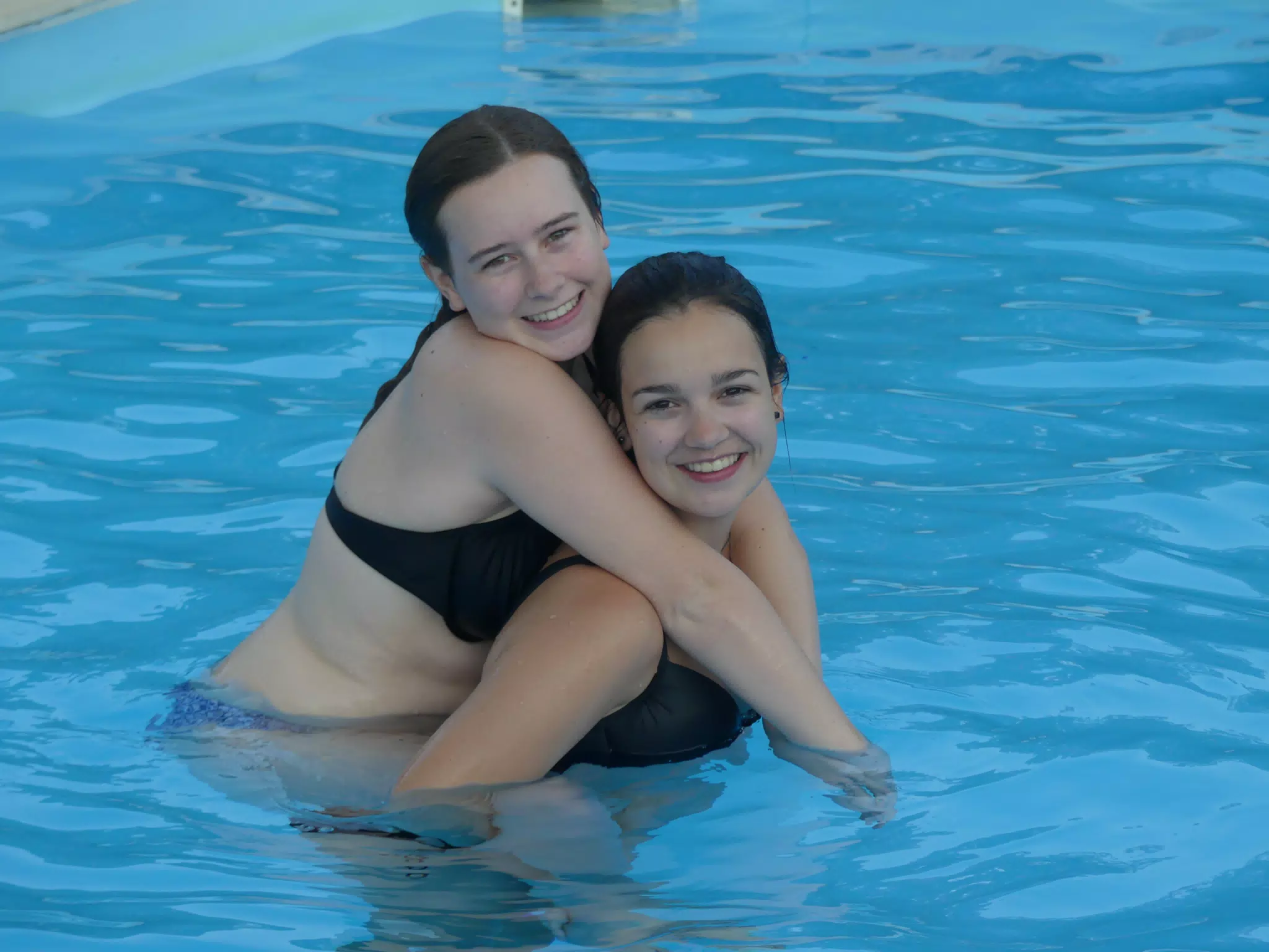 Madeline and Emily in the Pool on Crete