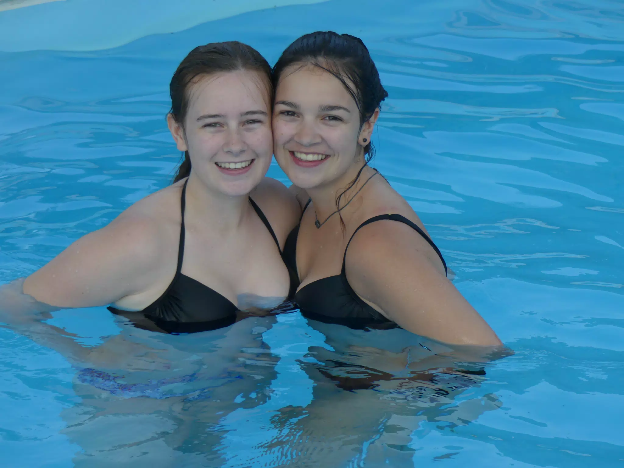 Grice Girls in Apartment Pool at Aptera