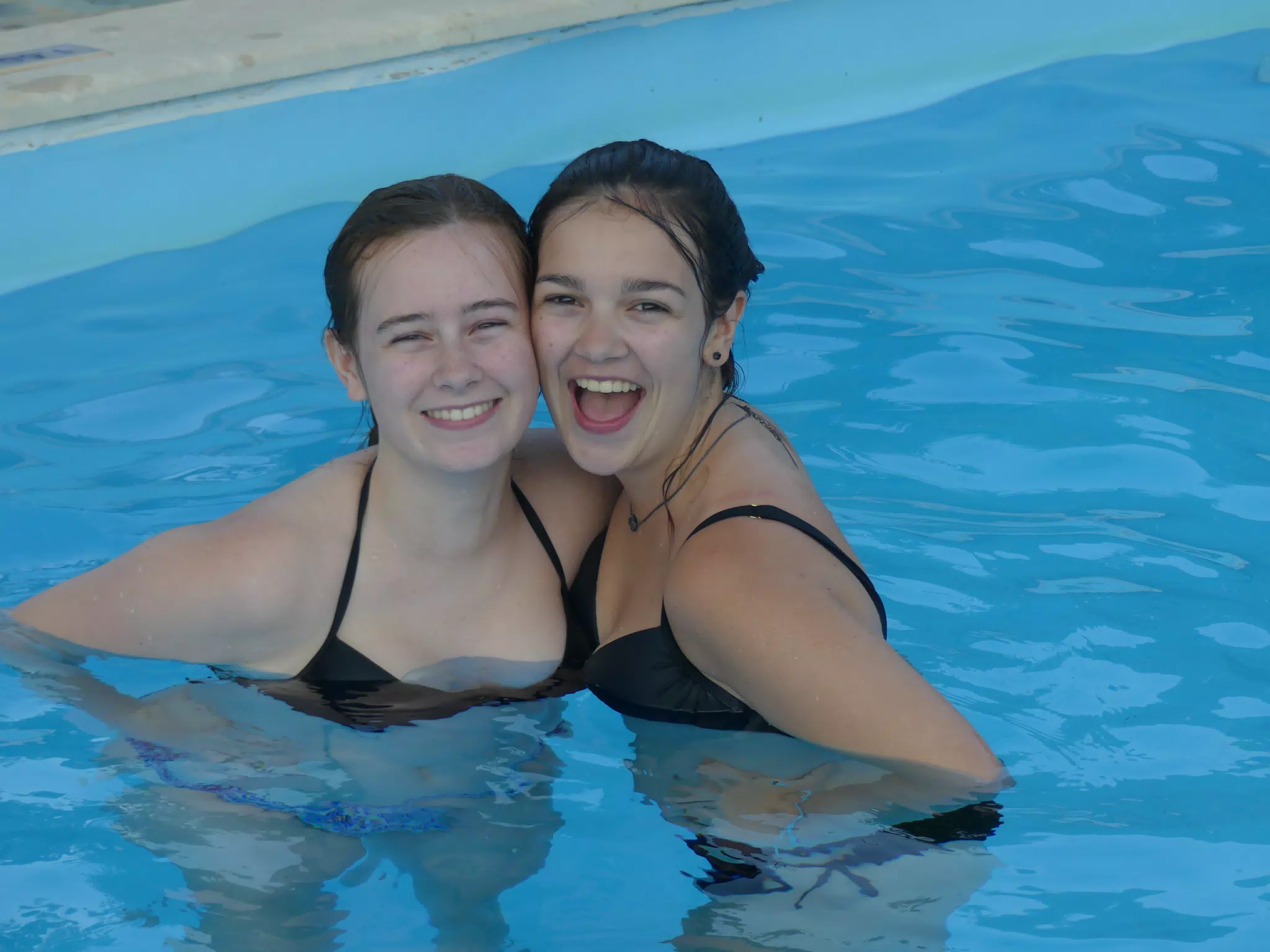 Grice Girls in the Pool at Our Aptera Vacation home