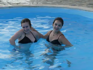 Madeline and Emily in the Pool in Aptera