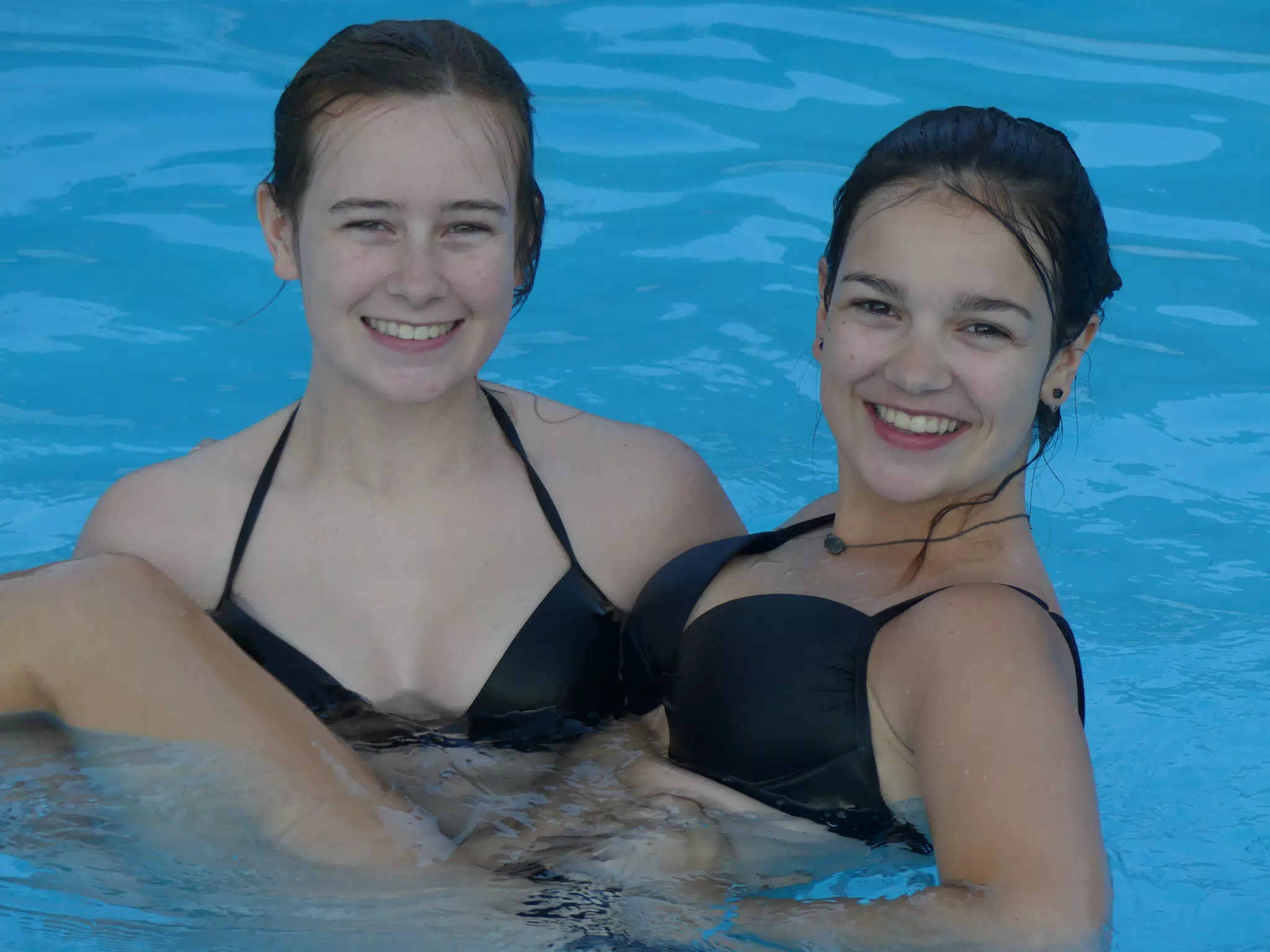 Grice Sisters in Swimming Pool on Crete