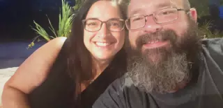 Dominica & Scott at Dinner on Crete in Aptera