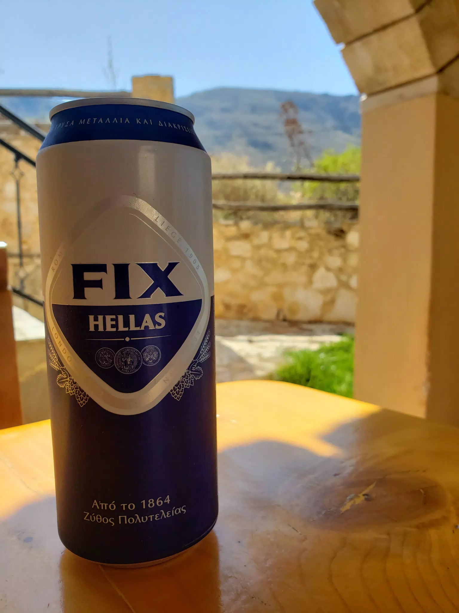 Fix Hellas Beer in Aptera Back Yard