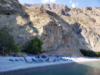 Chairs on Glyka Nera Beach